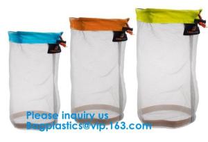 China Nylon Mesh Net Drawstring Bag Mesh Pouch Organic Mesh Produce Bags With Custom Logo,Reusable Eco Friendly Nylon Drawstri on sale