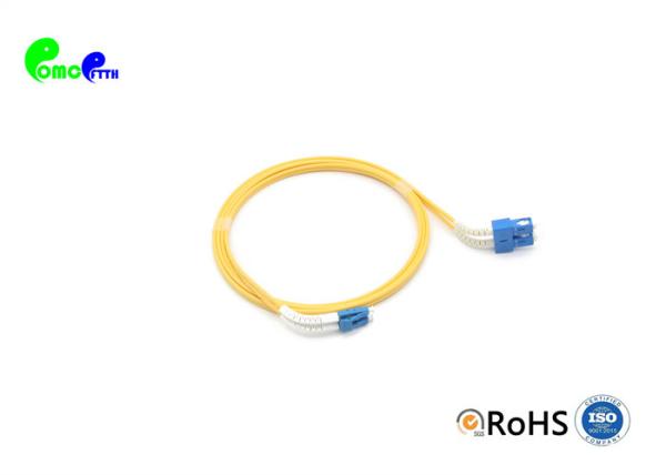 Cheap Flex Angle Boot LC UPC To SC UPC OS2 G657A2  9 / 125μm 2.0mm  Optical Patch Cord Long Lifespan for sale