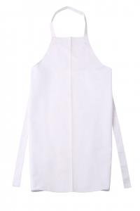 China 245 GSM 100% Cotton Twill 3/1 White Full Bib Apron Unisex Chef Uniform on sale