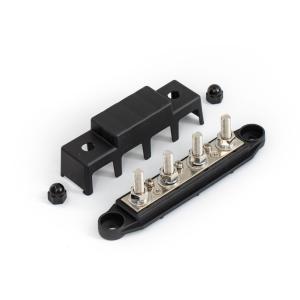 China Copper Busbar 4 Stud 3/8 M10 250A Battery Power Distribution Terminal Blocks Connector With Cover For RV Marine Car Aut on sale