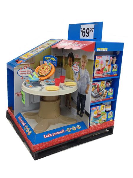 Cheap Custom Corrugated Cardboard POP Counter Displays Retail Store Pallet Display Stands for sale