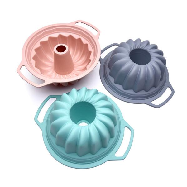 Cheap Anti Scalding Handle Flower Design Silicone Cake Pan for sale