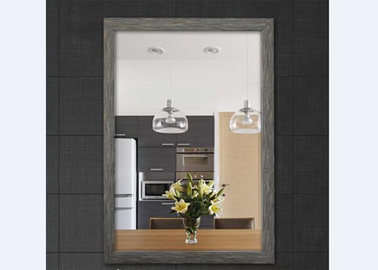 Cheap Flower Grain Color Framed Bathroom Mirrors With PS Plastic Mirror Frame for sale