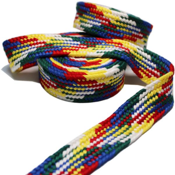 Cheap Custom Color Thick 30mm Flat Tube Braided Polyester Cord For Garment for sale
