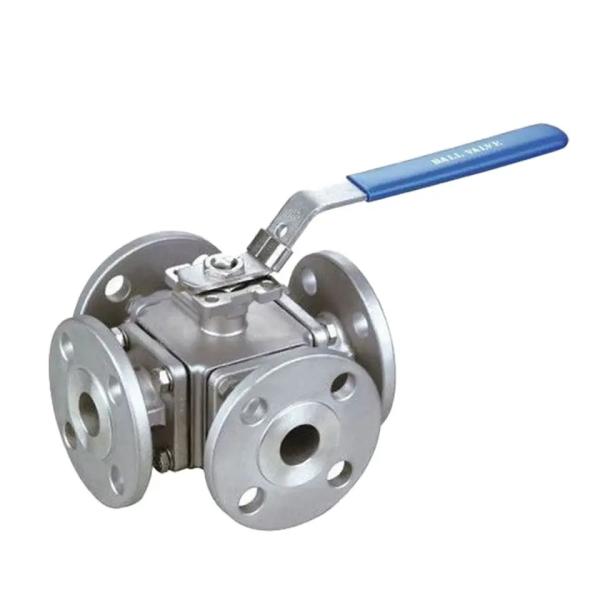 Cheap 1''-8'' Flange Connection Handle Modulating Four Way Ball Valve with Hexagon Head Code for sale