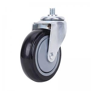 Best 4 Inch Shopping Cart Casters Wheels Polyurethane Tread Wheel Swivel Thread Rod wholesale