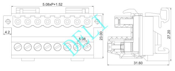 Cheap Solid Material PCB Connector DL2EDG-STM-XX-5.08 Push - In Spring Connection for sale