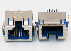 China EMI Gasket Right Angle RJ45 Connector , PCB 8P8C Right Angle RJ45 Coupler on sale