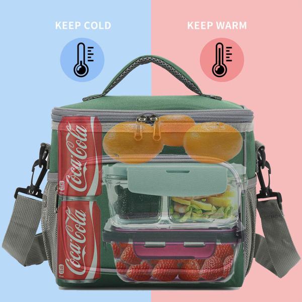 Cheap Dual Large Mesh Side Pockets Large Lunch Box with Adjustable Shoulder Strap for sale