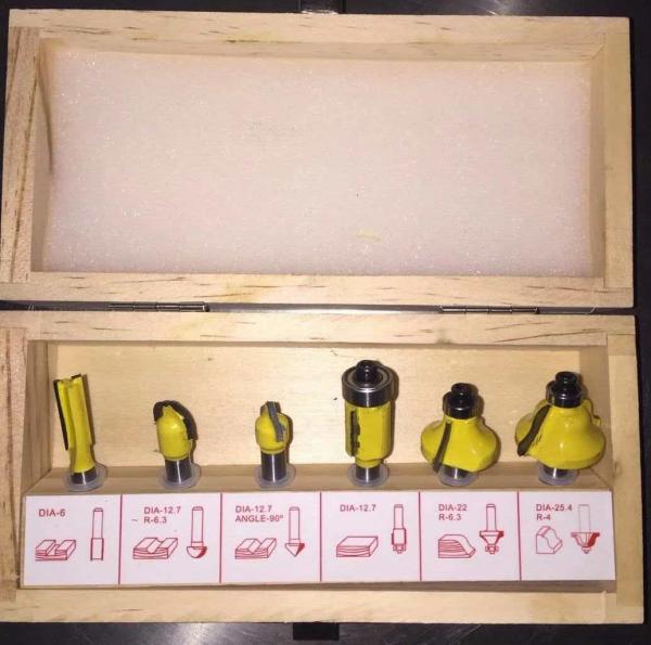 Cheap Factory price 6pcs router bit set specially for wood processing for sale