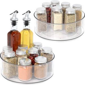 China Round Plastic Clear Rotating Turntable Storage Organizer For Kitchen on sale