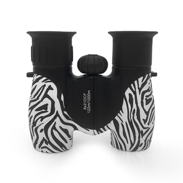 Cheap Zebra Color Compact Kids Binoculars 8x21 High Power With Carrying Case for sale