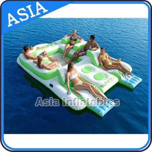 China Capacity 6 Persons Inflatable Island Floating Lounge Inflatable Water Lounge on sale