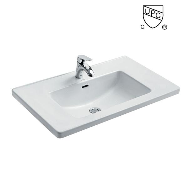 Cheap UPC Counter Top Basin , White Vanity Rectangular Wash Hand Basin for sale