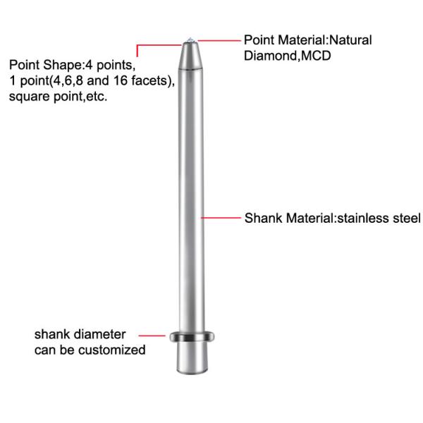 Cheap 4 Points 4 Facets PCD Diamond Dull Pin for sale
