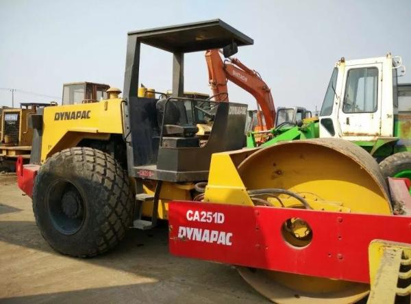 Cheap Open Cabin Used Road Roller , New Paint Drum Roller Compactor Dynapac CA251D for sale