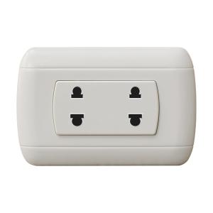 Best Elegant Design 2 Gang Switched Socket , Custom 15A 250V Double Switch Socket wholesale