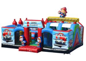 China Fireman Giant Inflatable Obstacle Course Race Double Stitching For Outdoor Activities on sale