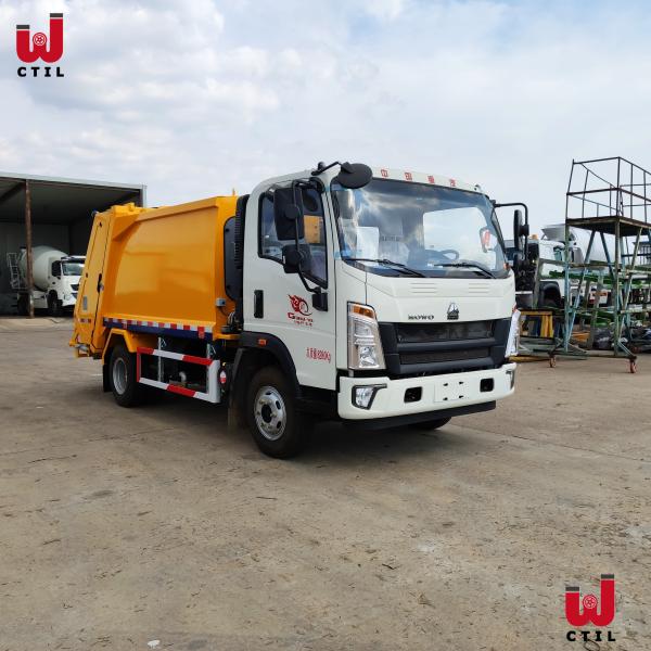 Cheap Yellow 4X2 Compactor Garbage Truck 12m3 Refuse Compactor Vehicle for sale