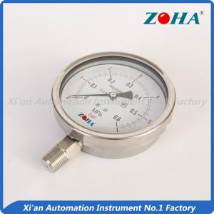 China SS Double Scale Pressure Gauge / SUS304 Bottom Hydraulic Pressure Gauge on sale