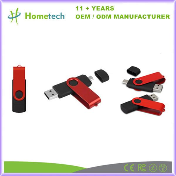 Cheap Swivel USB C Flash Drive 8GB - 256GB 2 In 1 OTG USB 3.0 Drive Memory Stick Type C For Mobile Phone for sale