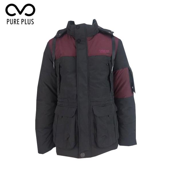 Cheap Multi Functional Hooded Padded Jacket Mens Stock Garment ISO Standard for sale