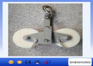 China 25KN Cable Pulley Conductor Stringing Blocks With Tandem Sheaves Nylon Wheel on sale