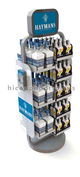 Cheap Wine Shop Merchandising Flooring Display Stands Multi - Layer Floor Display Shelf for sale