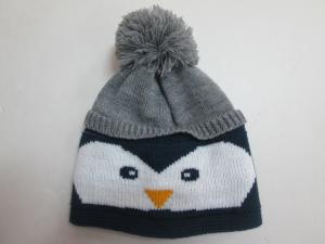 Best Penguin acrylic hat for HEMA--jacquard Hat with fleece lining--Hat for children wholesale