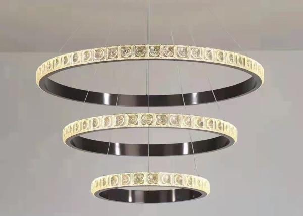 Cheap Decorative Lamp Led Chandelier Chrome Round Ring Lighting Large Modern Crystal Chandelier for sale