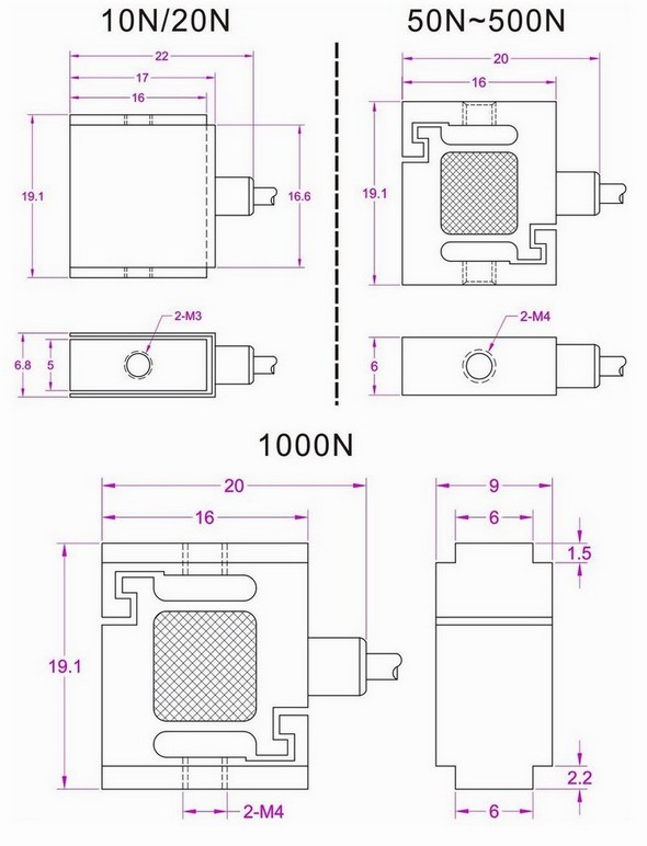 miniature force transducer 200N