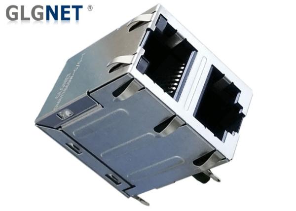 Cheap 1000 Base T RJ45 Multiple Port Connectors 2 X 1 Stacked IEEE 802.3ab Standards for sale