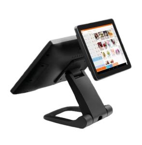 SDK Function 15/15.6'' Foldable POS System Main Display with LED/VFD/9.7'' 2nd Display and 64G SSD Storage