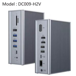 China Gigabit Ethernet Hdmi Usb C Docking Station Dual Video Audio Port SD Card Reader on sale