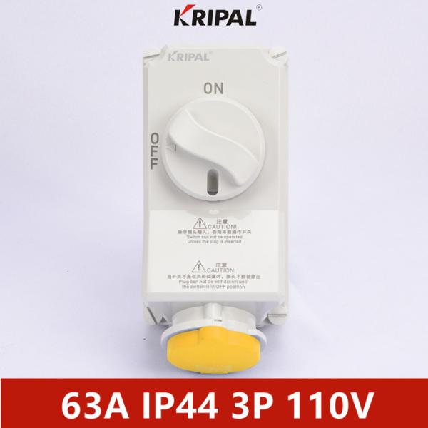 Cheap IP44 63A 3P Single Phase IEC Interlock Electrical Switch Socket for sale