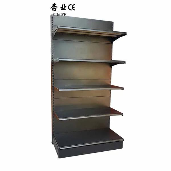 Cheap Factory Customized Color Size retail display rack single-sided black supermarket shelf for sale