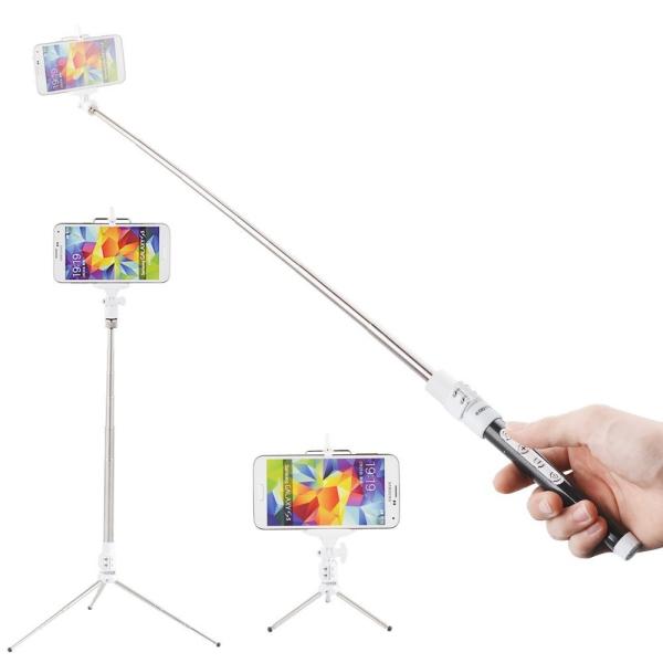 Cheap Wireless Bluetooth Monopod Selfie Stick Self Portrait Video Built-in Remote Shutter Button for sale
