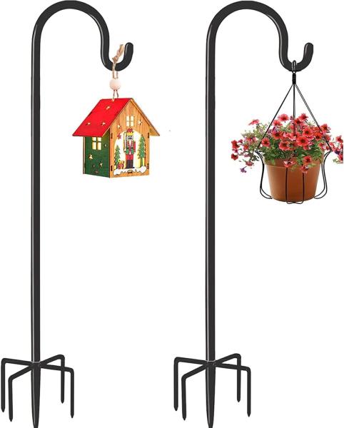 Cheap 5 Prong Outdoor Shepherds Hook Heavy Duty Shepherds Hook For Bird Feeders for sale