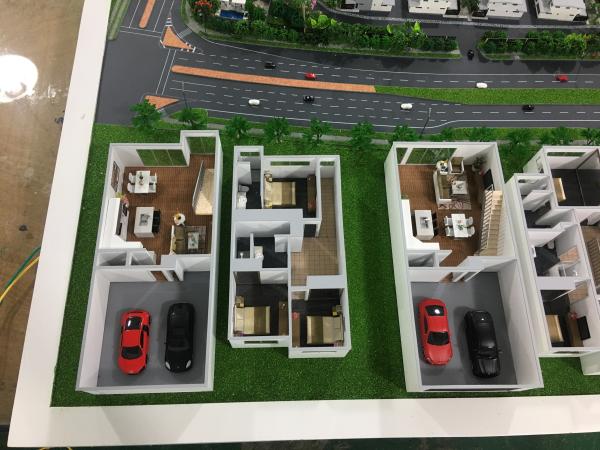 Cheap Abs Plastic / Acrylic Square House Interior 3D Model With Model Trees for sale
