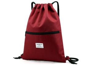 Lightweight Polyester Drawstring Backpack Water Resistant With Adjustable Straps