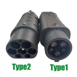 China Type2 To Type1 Converter Adapter 32A 250V For Electric Vehicle EV Chargers on sale