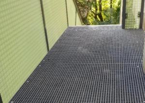 Best 38mm Thickness FRP Pultruded Grating With Gritted Surface And Bolt Fixing Installation wholesale