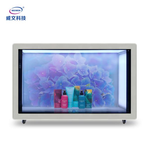 Cheap LCD Transparent Showcase Floor Standing Android Advertising Digital Signage Display for sale