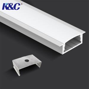 Best PMMA Diffuser Recessed Aluminum LED Profile 2.5m Length Sandblasting wholesale