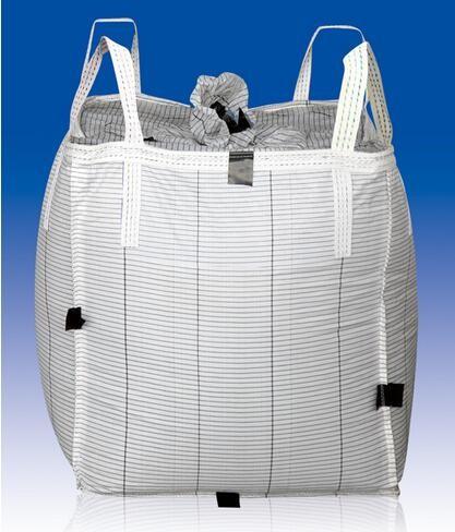Cheap Anti - Static PP Woven TYPE C Conductive Big Bags 4 Panel Cross Corner Loops for sale