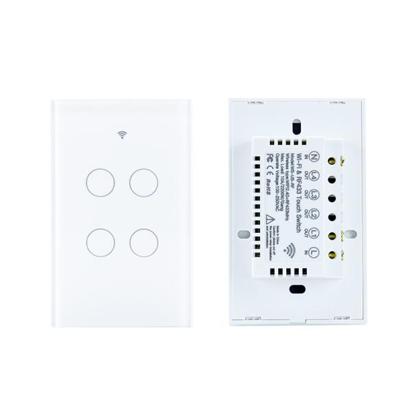 Cheap 1/2/3/4/6/8 Gang Light Smart Wifi Wall Switch RF433 need Neutral Wire Tuya App Control Works with Alexa for sale