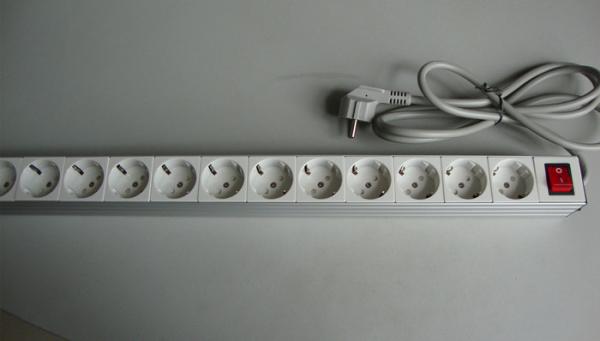 Cheap Eurpean Multiple Socket Power Strip Bar With Extension Cord / E&F Joint Plug 12 Jack for sale