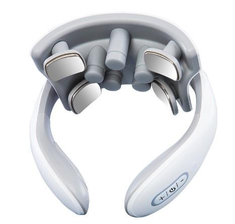 Cheap Four Head Neck And Shoulder Massager Machine Stretchable Vibration Warm ABS Silicone for sale