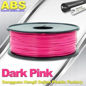 Best Colored ABS 3d Printer Filament 1.75mm /  3.0mm , Dark Pink  ABS Filament wholesale