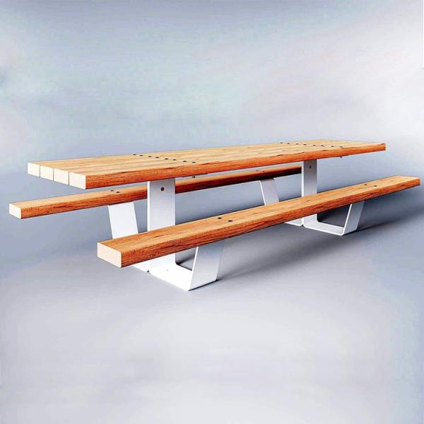 Cheap Custom Make Outdoor Contemporary Picnic Table Wooden Steel Rectangular Shape for sale